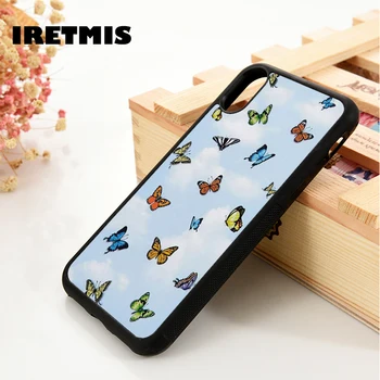 

Iretmis 5 5S SE 6 6S TPU Silicone Rubber phone case cover for iPhone 7 8 plus X Xs 11 Pro Max XR Sky & Butterfly Pattern