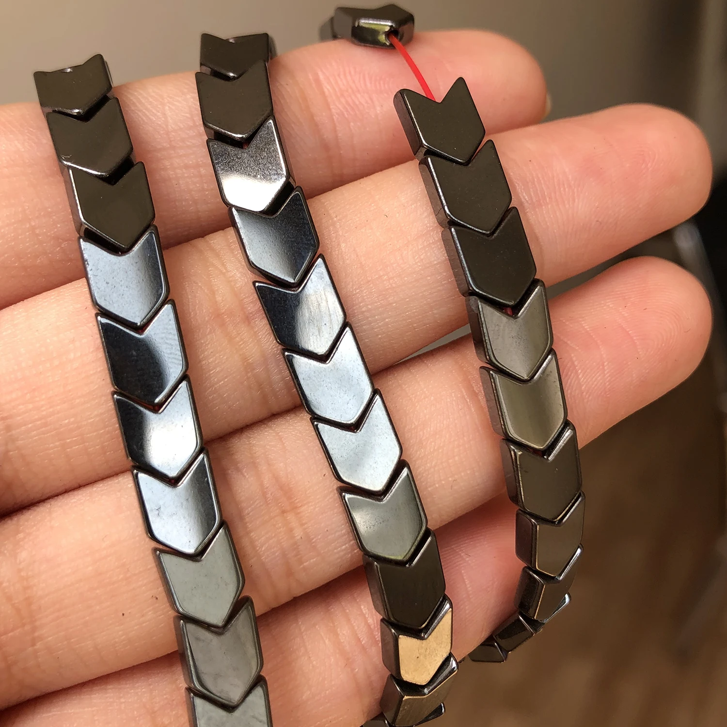 Natürliche schwarze Hämatitperlen Herz Zylinder Quadrat Runde lose Steinperlen für Schmuckherstellung DIY Armband Halskette 15 Zoll – Detail 13