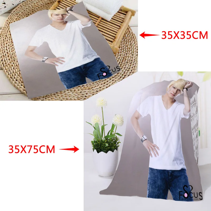 35x35 см, 35x75 см на заказ KPOP Super Junior Kim HeeChul печатные квадратные полотенца микрофибра Абсорбирующая сушка банные полотенца мочалка - Цвет: 7
