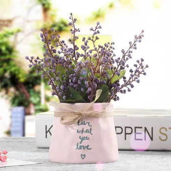 

Artificial Fruit Holly Berry Flower Fake Cherry Bacca Wedding Decor Fake Flower Potted Plant For Home Garden Balcony Desktop Dec
