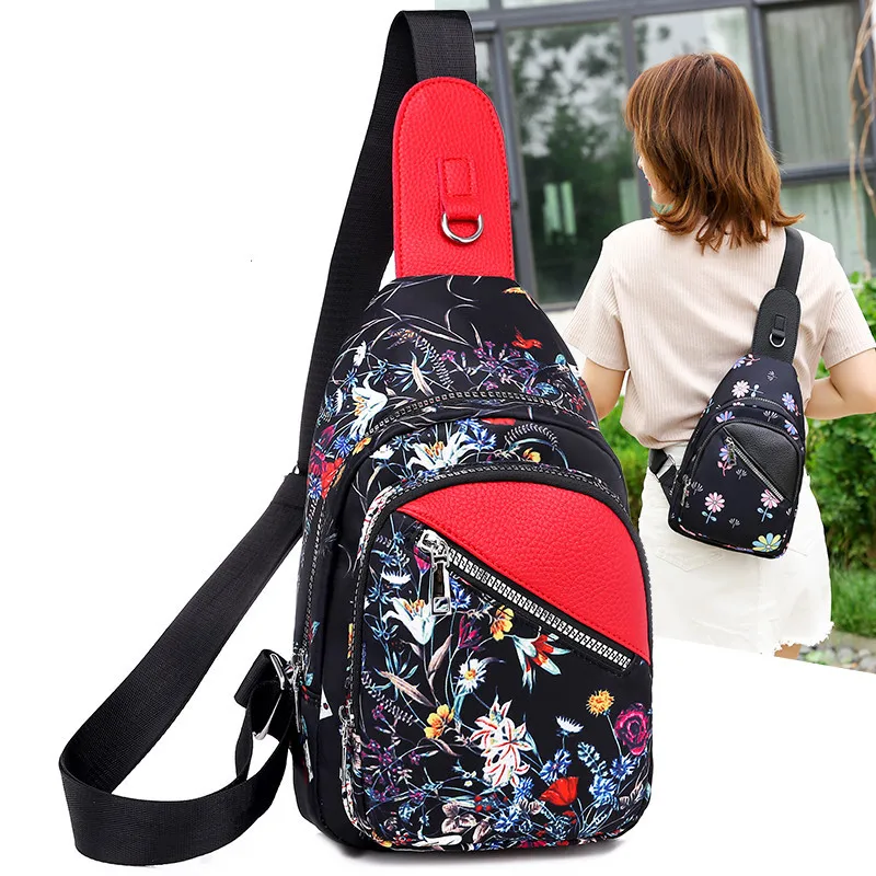 

Bag Women's Shoulder Oblique Multi-Purpose Chest Bag Cartoon-Style Oxford Waterproof Printed Multi-color Chest Bag