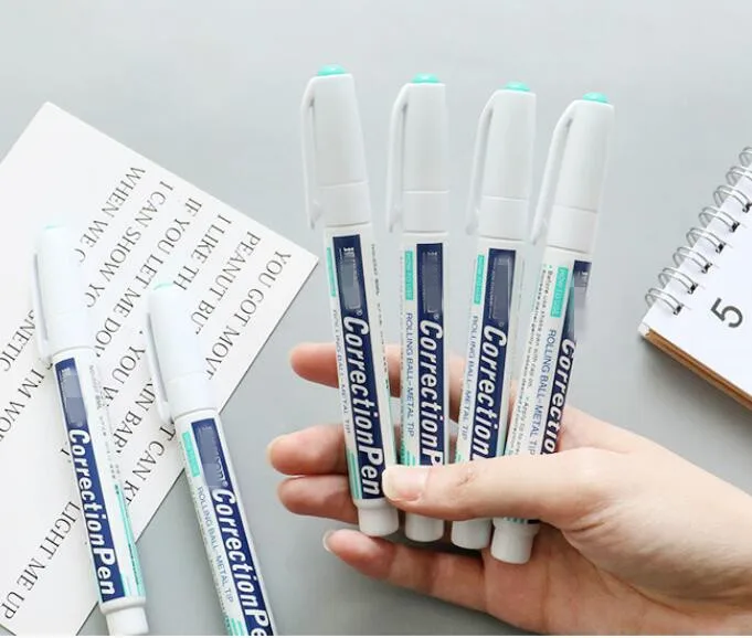 Correction Pen Quick-drying Correction Fluid White Erasure Pen Type Protection Correction Tape Writing Corrector Pens Stationery