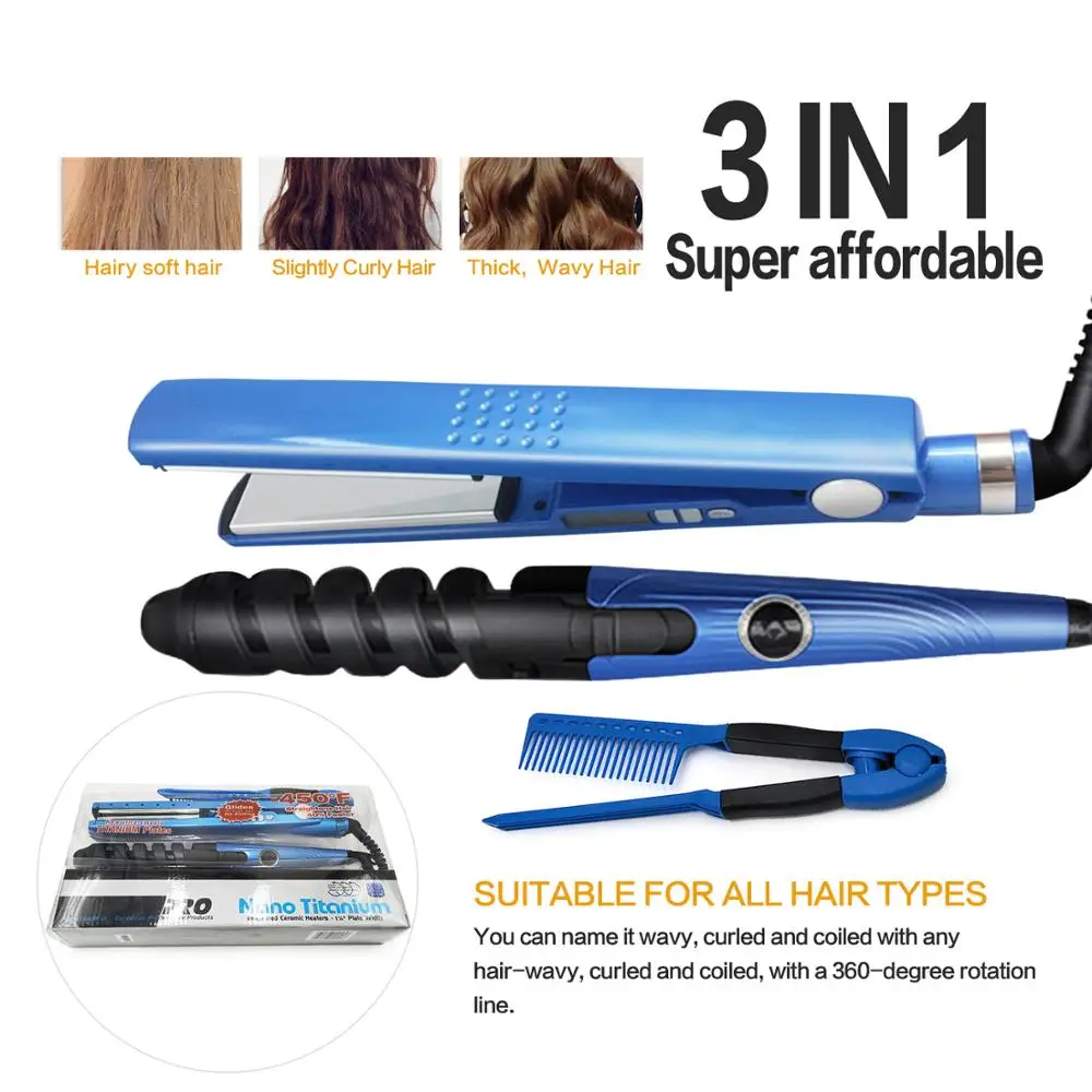curling iron and straightener set