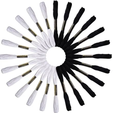 24 мотка линии для вышивки крестом иглы вязание браслеты(белый и черный