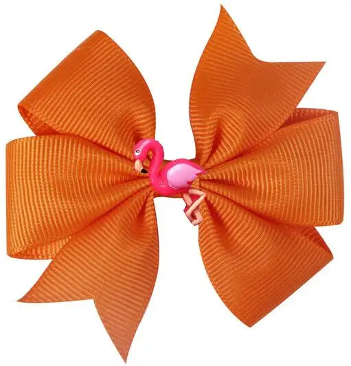 NEW 36 COLORS pinwheel Hair Bows 3.5'' flamingo baby Girls bow Clips Toddler Hair Accessories Grosgrain Dovetail Hairpin 36pcs/ - Цвет: color 13