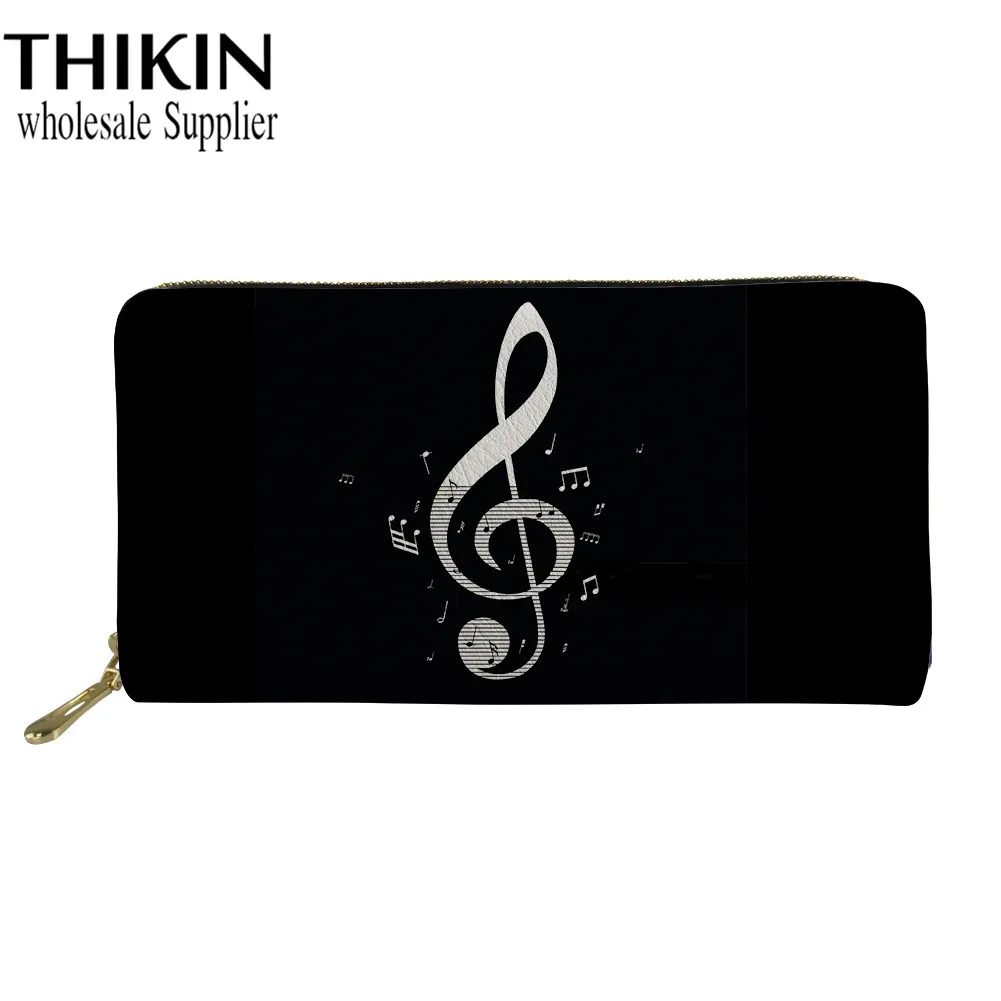 as picture THIKIN Guitar Note, женский кожаный кошелек, женский длинный клатч, кошелек, Дамская мода, держатель для карт, для девушек, для телефона, для денег, на заказ - Цвет: as picture