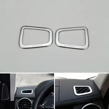 

2pcs Auto ABS Chrome Dashboard Air Conditioning Vent Outlet Frame Cover Trim for Land Rover Discovery 4 LR4 2010-2016