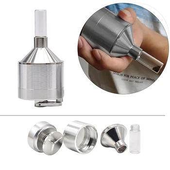 

Large Tobacco Funnel Mill Grinder Aluminium Pipe Accessories Smoker Herb Weeds Crusher With Snorter Bottle 56mm