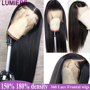

Brazilian Wig 360 Straight Lace Front Human Hair Wigs For Black Women Remy 13*4 Lace Front Wigs Pre Plucked Lumiere Hair 150%
