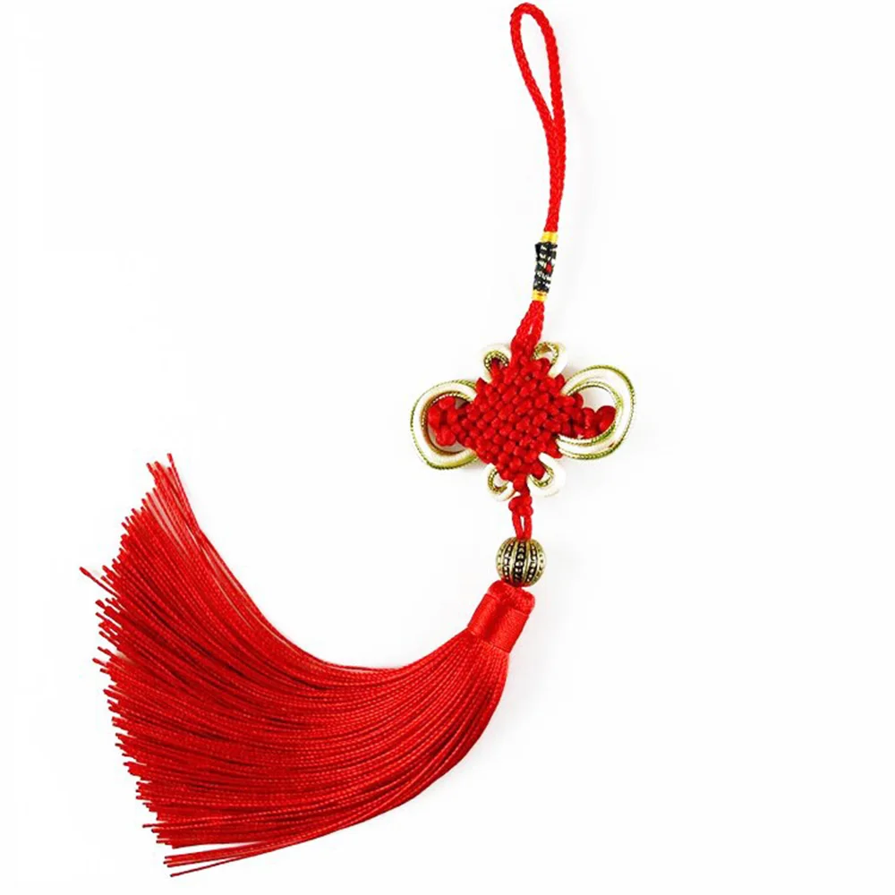 Красный китайский узел фэн шуй подвеска на удачу старинные I CHING монеты защита