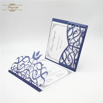 

Cupid's Arrow personalized design laser cut trifold folder wedding invitation