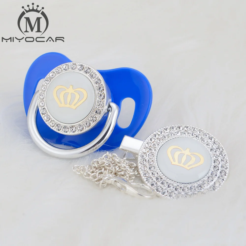 MIYOCAR, 11 цветов, серебряная блестящая золотая корона, шикарная соска и соска, клипса, BPA бесплатно, пустышка, блестящая, уникальный дизайн, GCR2-1