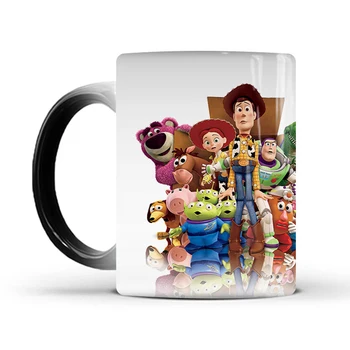 

Dropshipping 1Pcs New 350ml Cartoon Story Coffee Mugs Creative Ceramic Milk Cups Color Changing Mugs Best Gift for Children Kids