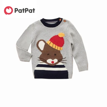 

PatPat 2020 New Spring and Autumn Baby Toddler Cartoon Mouse Print Long-sleeve Knitted Sweater for Baby Boy Sweater Clothes