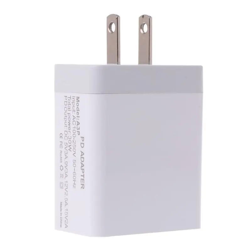 30 Вт 30 Вт usb type-C USB-C PD мобильный телефон Быстрая зарядка настенное зарядное устройство адаптер для дома путешествия США Разъем для iPhone iPad samsung Galaxy 6