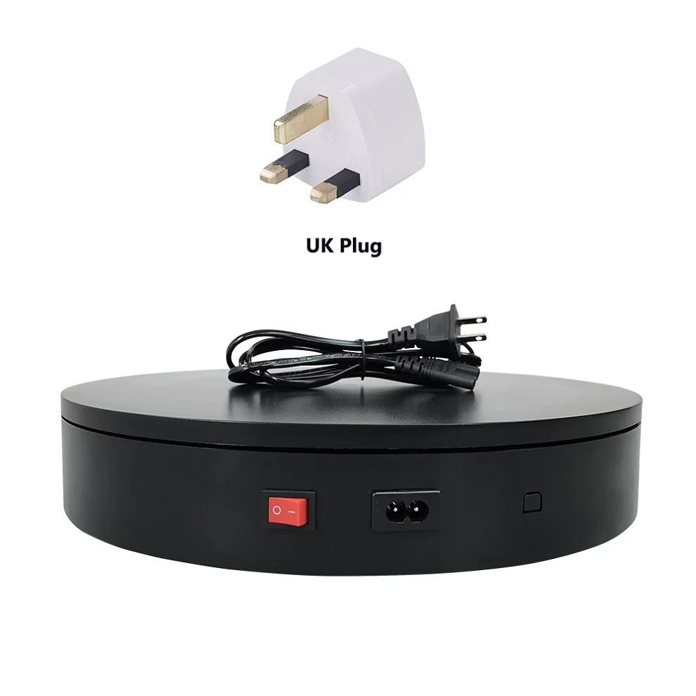 ComXim MT320AL35 220V 35 сек/lap 32 см 360 градусов автоматический вращающийся стол с электрическим приводом дисплей стенд - Цвет: 220V black UK plug