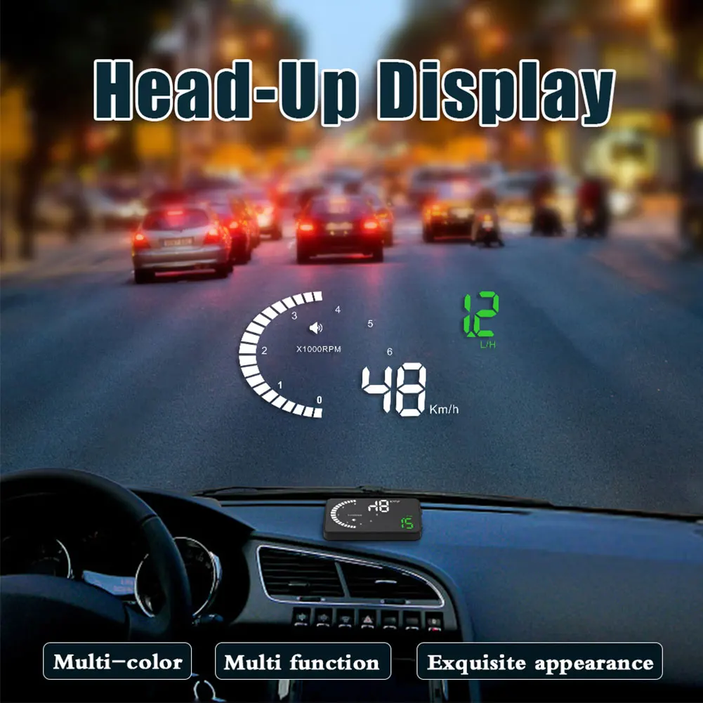 ABS gps навигационный светодиодный экран, дисплей на голову, Предупреждение о превышении скорости, лобовое стекло, проектор, автомобильный Hud спидометр, OBD2, автомобильные аксессуары