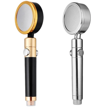 

1Pcs 360 Degree Rotating Space Aluminum Pressurized Shower Head with Stop Water Switch Handheld Shower Sprinker for Bathroom