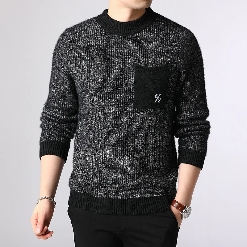 Men Sweaters Autumn Winter Men's Fashion Thicken Sweater Mens Casual O-neck Jumper Knitwear Warm Knitting Sweater Male Pullovers