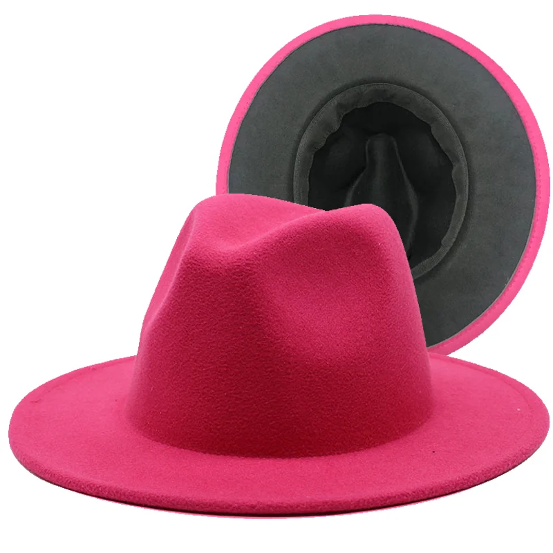 White natural fedora hat new color top hat unisex hat jazz new Panama church hat 2021 latest color professional wholesale pink fedora hat