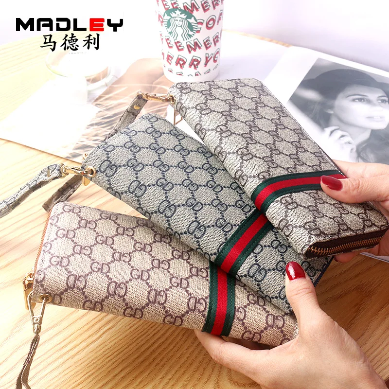 

2019 New Style GD Clutch Fashion Retro Korean-style Women's Wallet Ribbon Zipper Bag Europe And America Large-Volume Wallet