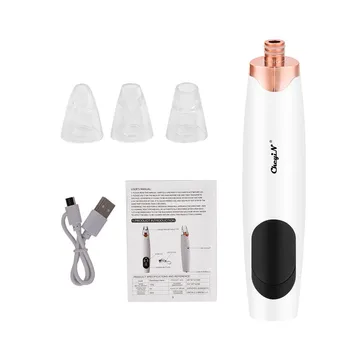 

CkeyiN 3 In 1 Nose Blackhead Remover Kit Rechargeable Vacuum Suction With 3 Mode Blackhead Acne Comedo Extractor Beauty Care Set