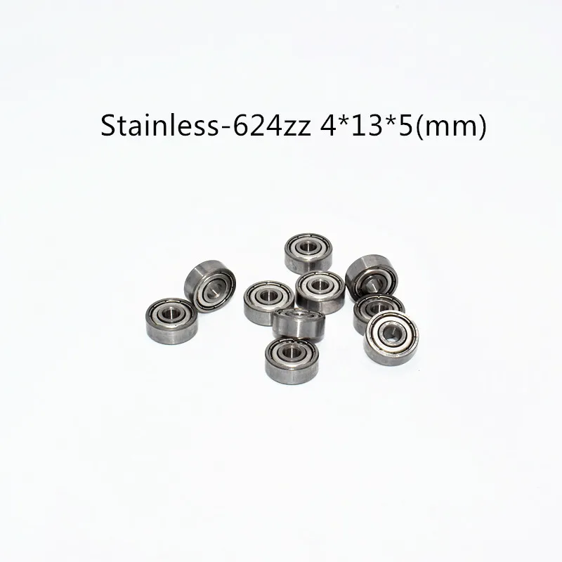Stainless steel bearing 10PCS S624ZZ 4*13*5(mm) free shipping antirust