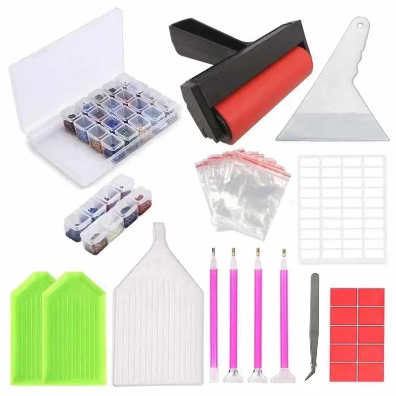 

Diamond Painting Tool ‘‘random color’’ Roller Diamond Stitch Pen Tweezers Plastic Tray Clay for DIY Art Craft Home Decor