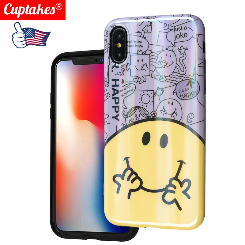 Милый чехол для iPhone X 10 XS Max XR 7 8 Plus 6 6S мультяшный Счастливый Солнечный свет желтый