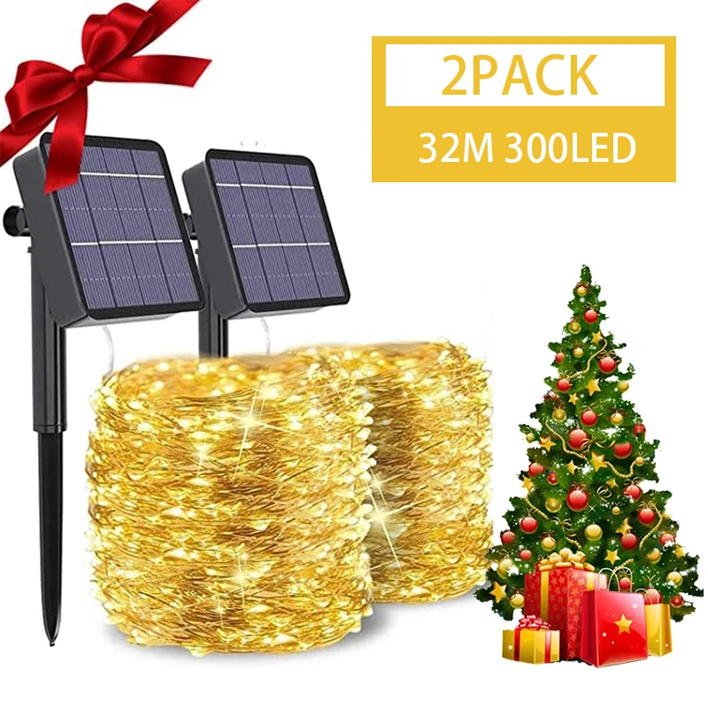 LED Outdoor Solar Lamp String Lights 100/200 LEDs Fairy Holiday Christmas Party Garland Solar Garden Waterproof 10m Solar Light brightest outdoor solar lights