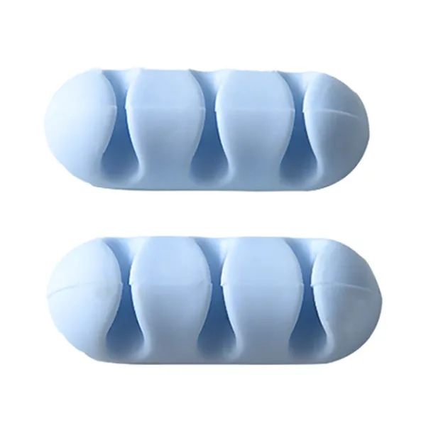 2 PCS Blue Комплект из 2 предметов устройство для сматывания шнура питания Кабель наушников Организатор провода хранения кремния Зарядное устройство зажимы держателя устройство для сматывания шнура питания 3-зажим для ПК ТВ usb-кабель Новинка - Цвет: 2 PCS Blue