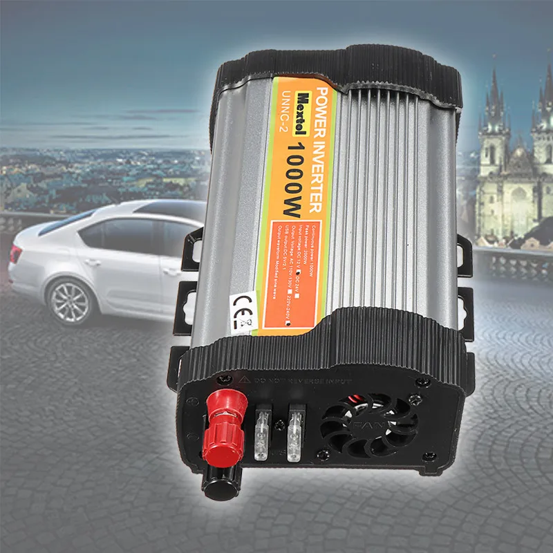 

Peak Power 2000W 12V DC To 220V AC Solar Power Inverter Car Modified Sine Wave 1000W Output Converter Home Appliances