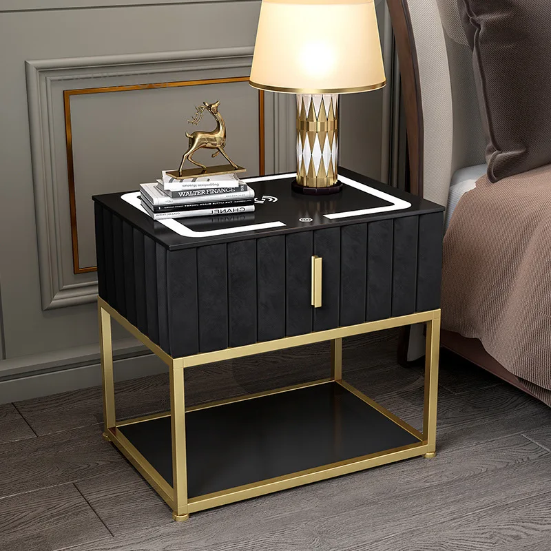 Intelligent Bedside Table Simple Modern Wireless Rechargeable Nightstands Bedroom Furniture Multi-functional Small Nightstand
