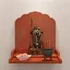 Wooden Wall Shelf Shrine Buddha Rack Pine Buddhist Altar Sculpture Collection Display Wood Carving Crafts Home Decor Accessories 4