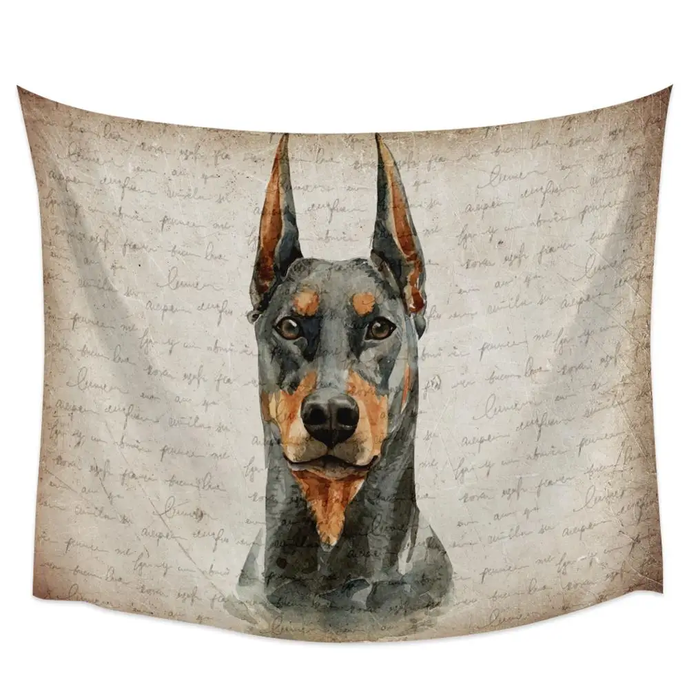 Настенное покрывало для декора Doberman Pinscher гобелен настенное художественное