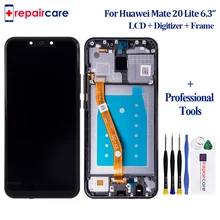 Ensemble écran tactile LCD de remplacement avec châssis, 6.3 pouces, pour Huawei mate 20 lite=