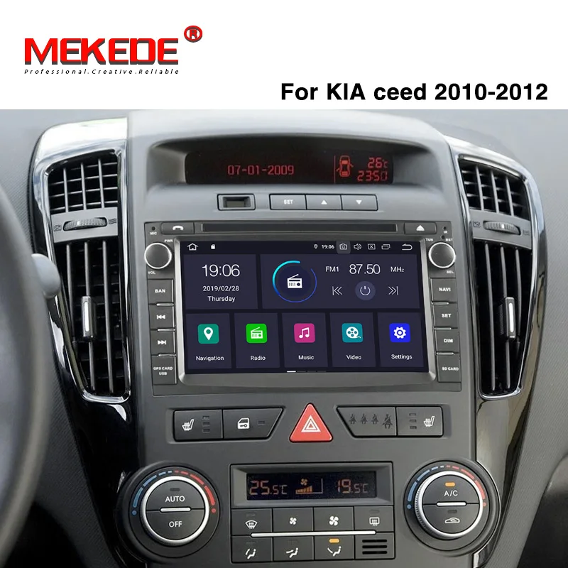 Cheap Android 9.0 4+64G car multimedia dvd player For KIA Ceed 2009 2010 2011 2012 auto radio GPS Navigation rear camera 4