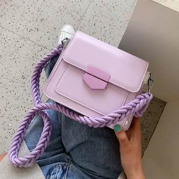 

Solid Color PU Leather Sac A Main Femme Crossbody Bags For Women 2020 Summer Small Shoulder Handbags Female Chain Bag