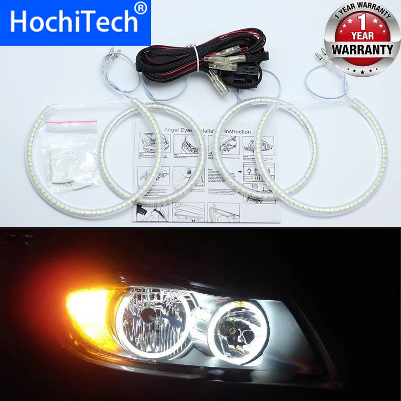 Для BMW 3 серии E90 2005-2008 ультра яркий SMD белый светодиодный ангельские глазки 2600LM 12V