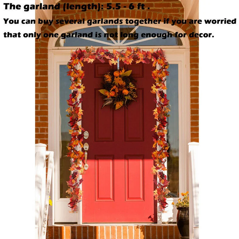 Fall Autumn Maples Leaves Garland Stringlight Hanging Artificial for Home Party Decoration TB Sale