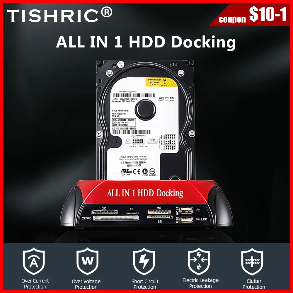 Док станция TISHRIC All in для Hdd док eSATA USB 2 0/3 0 жесткого диска 5/3 5 корпус диска|Корпус