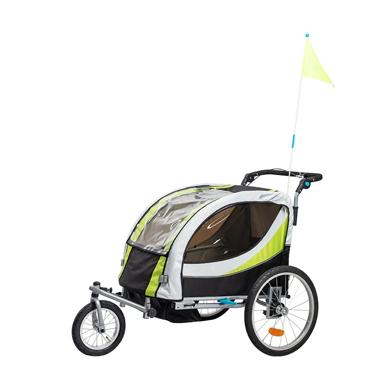 Aluminum Alloy Frame Baby Stroller With 20 Inch Wheel, Fold Bike Trailer Kids Jogger Stroller Bike Tandem Bicycle Trailer