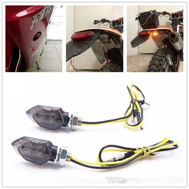 Для Harley Honda Kawasaki Yamaha мини мотоцикл светодиодные указатели поворота светильник мотоцикл мигалка Янтарный светильник s для Универсальный