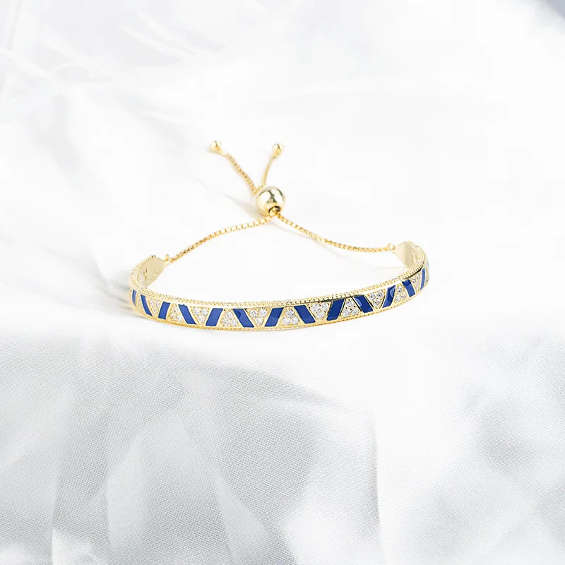 925 пробы, серебряный, золотой, экзотические камни и полосы, скользящий браслет, подходит для женщин, бусины, очаровательные ювелирные изделия