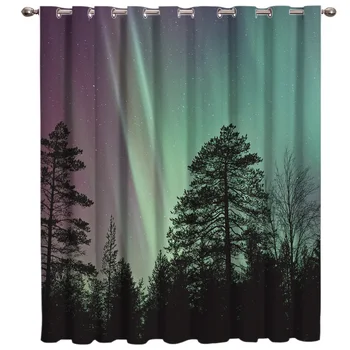

Aurora Scenery Room Curtains Large Window Window Curtains Living Room Kitchen Kids Window Treatment Hardware Home Decoration
