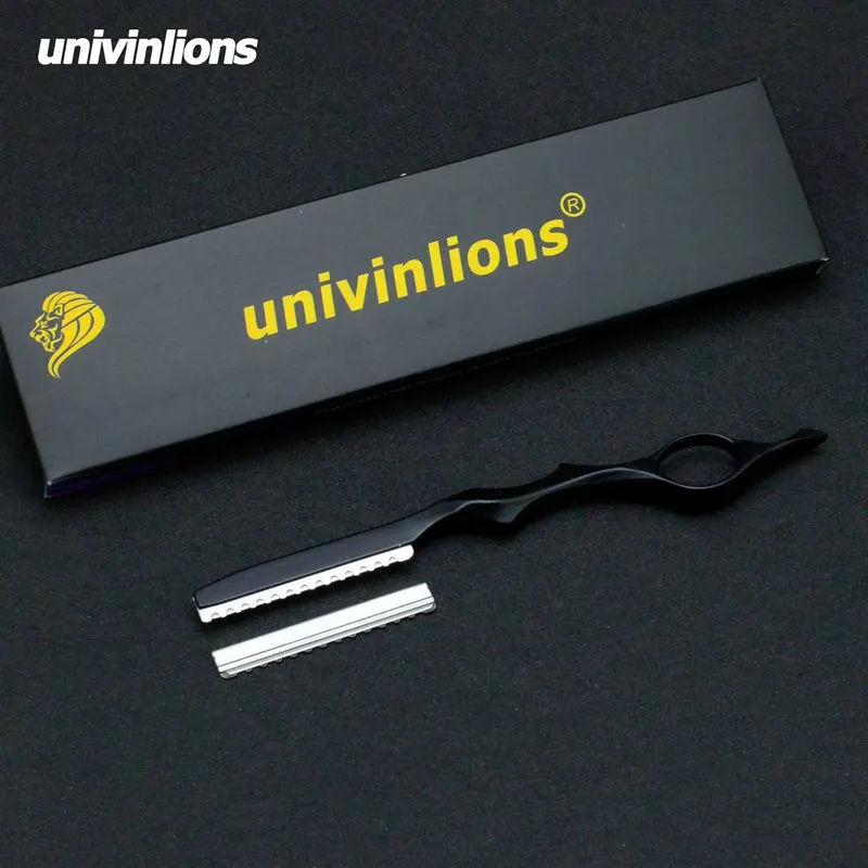univinlions 1 more blade multi color barber thinning razor straight hairdressing razor hair cutting knife thinner stick razor