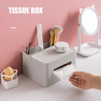 

Tissue Box Holder Rectangle Multifunction Pen Pencil Remote Control Tissue Box Cover Holder DC120