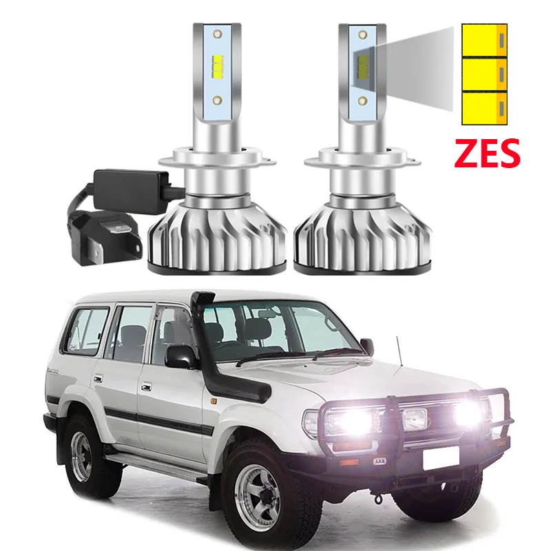 

2Pcs ZES Chips Super Bright Auto Car Led Headlight For Toyota Land Cruiser 80 1990-1997 High Low Beam Car LED Headlamp Light