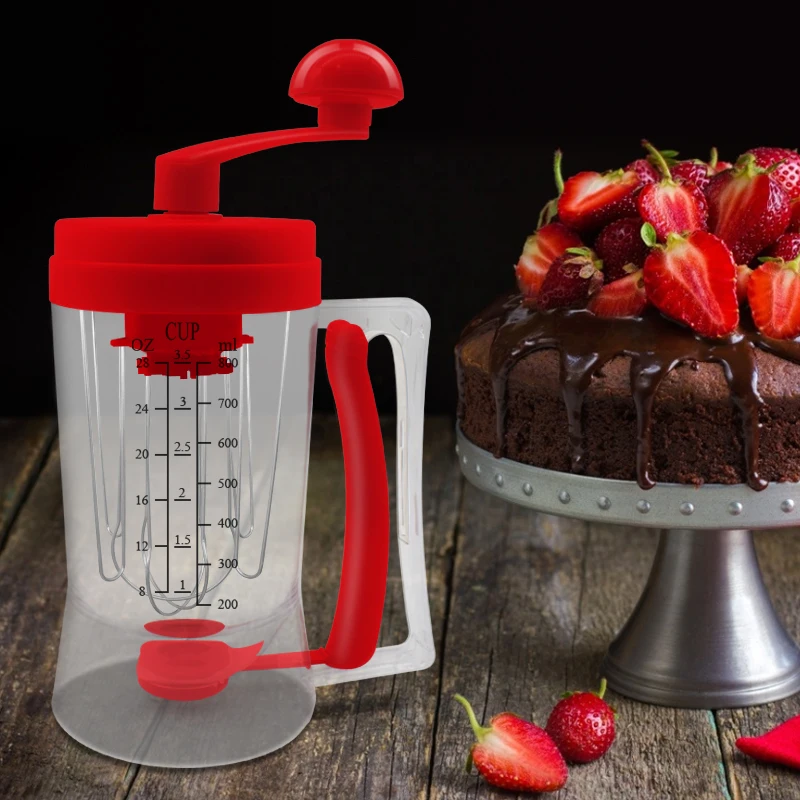 Hand-held Manual Pancake Cupcake Batter Mixer Dispenser Blender Machine Baking Tool for Making Cakes Waffles Betters