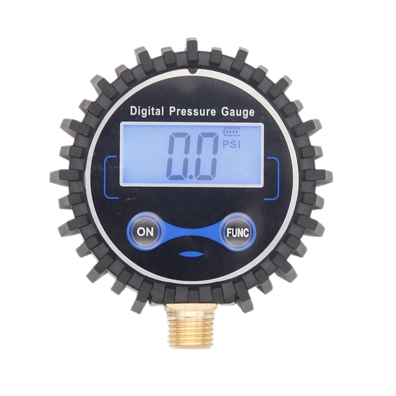 Цифровой манометр с нижним разъемом NPT 1/4 дюйма и резиновой защитой 0 60 psi точность